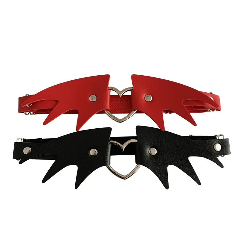 European and American original style, sexy trend exaggerated leg ring, small bat wing leg decoration, dark peach heart leather l