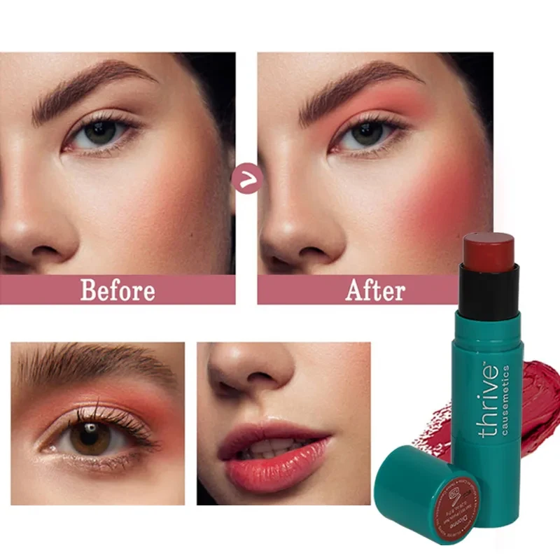 THRIVE NEW Causemetics Triple Threat Color Stick Waterproof Long-lasting  Easy to Wear Rose Shimmer Full Size