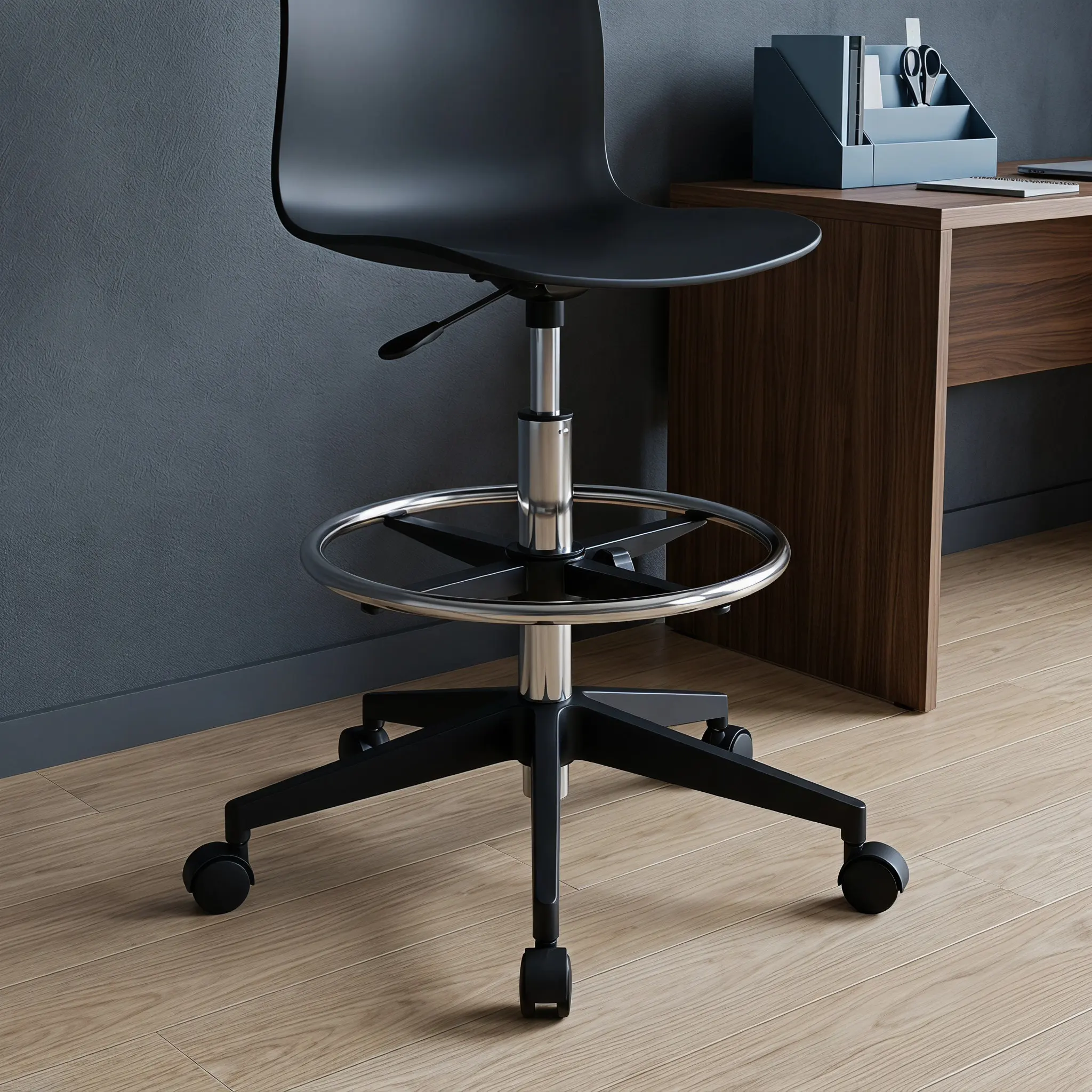 2Pcs Office Chair Base Footrest Ring Universal 35Cm Round Replacement Footrest Attachment Bar Stool Gaming Swivel Chair