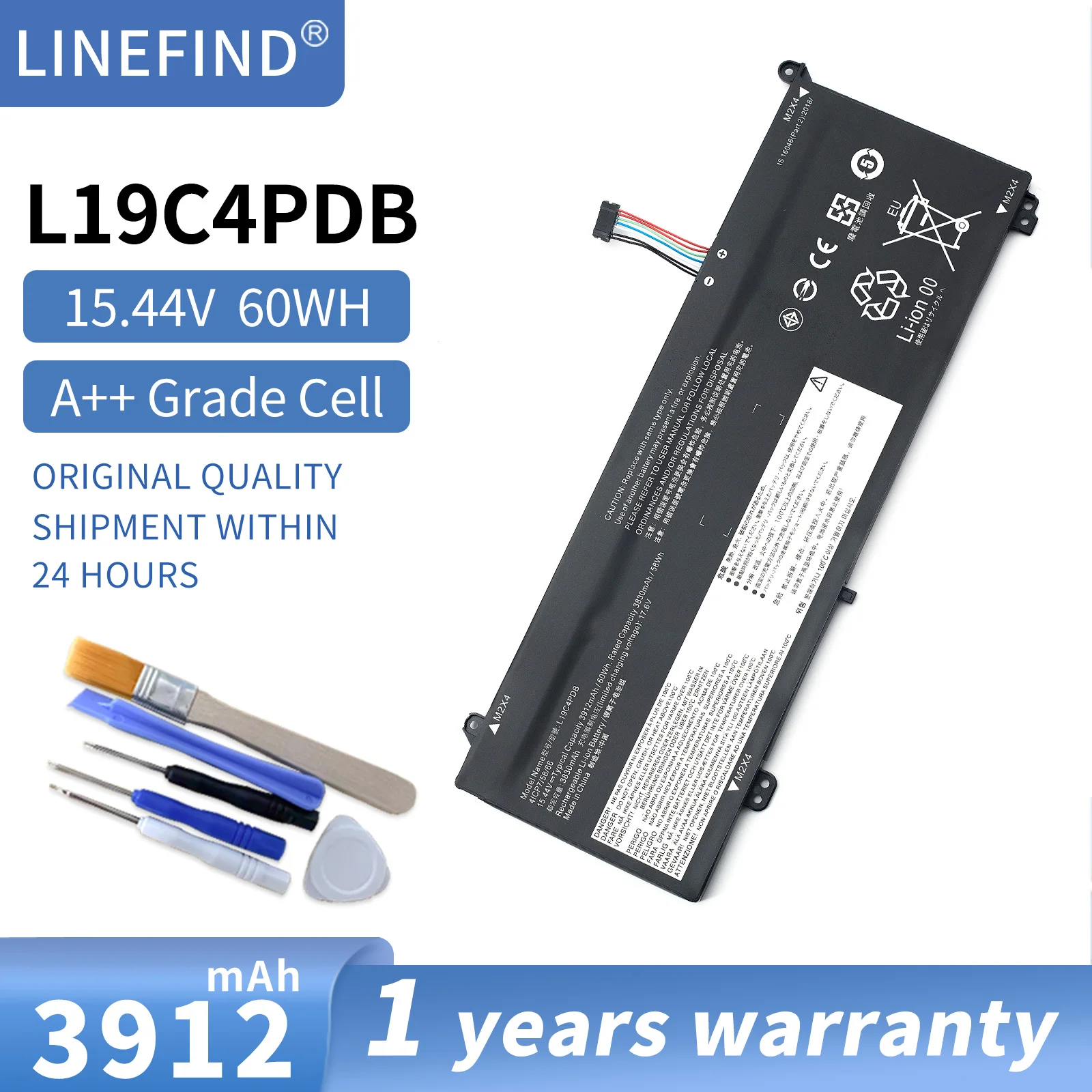 L19c4pdb Laptopbatterij Voor Lenovo Denkboek 14S Yoga Itl, Denkboek 14 15 G2 G3 Itl Zijn Acl Sereis 15.44V 3912Mah