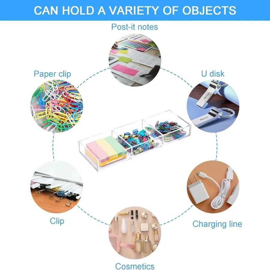 付箋ホルダー 3 in 1 クリアアクリル製 自己粘着メモパッドホルダー デスクオーガナイザー 学校 オフィス 家庭用 ポストイット ディスペンサー