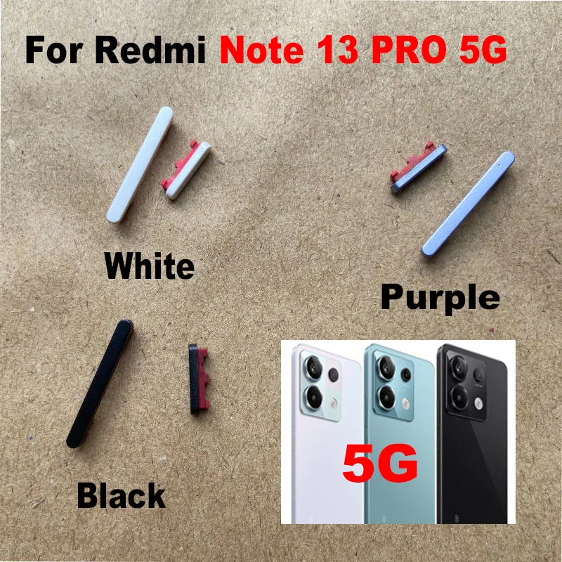 For Xiaomi Redmi Note 13 PRO 4G 5G Side Button Buttons Power Volume Switch On Off Keys Replacement Repair Parts