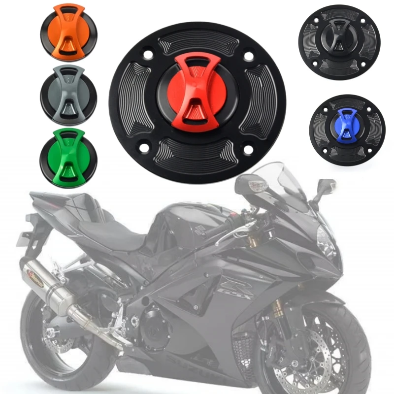 

CNC Fuel Gas Tank Cap Cover Aluminum Keyless Motorcycle Accessories For Suzuki GSXR1300 GSXR600/750/1000 GSF1200 GS500 SV650