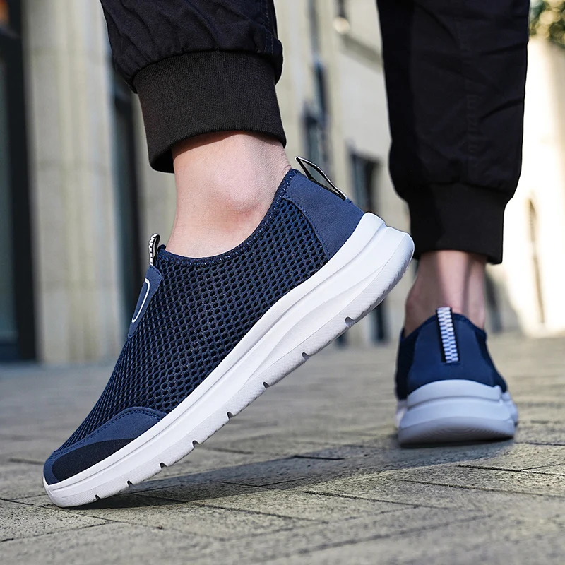 Bkqu 2024 Zomer Heren Schoenen Ademende Mesh Schoenen Lichtgewicht Wandelen Casual Schoenen Slip-On Rijden Heren Loafers