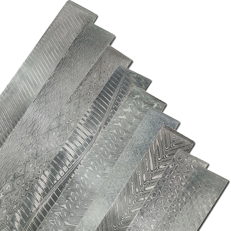 Dropshipping gospodarstwa domowego DIY Handmade Damascus Steel Balde puste Bar DIY nóż kęsy dokonywanie surowca poddane obróbce cieplnej 22x3x0.3CM