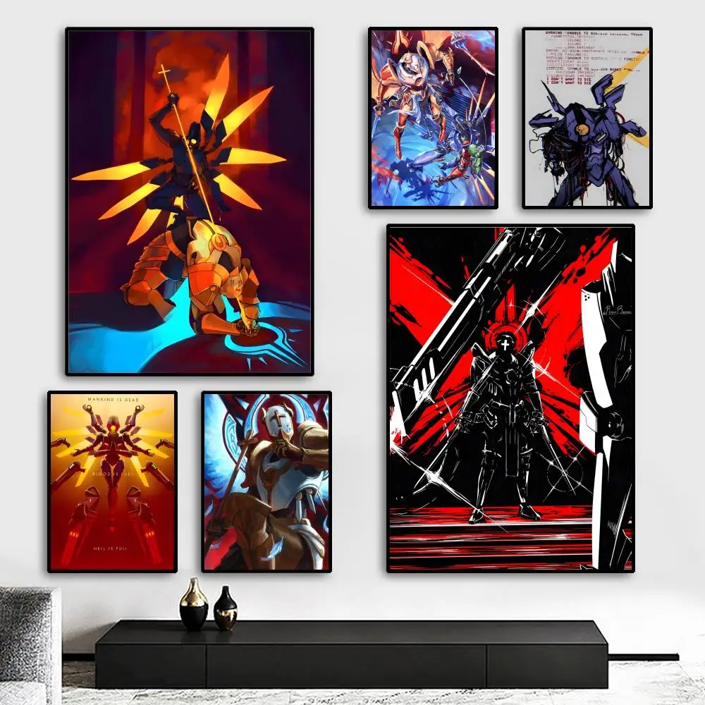 Стимулируйте игровой плакат U-ULTRAKILL, прочная картина, холст, настенный подвесной домашний DIY украшение, художественная роспись, эстетическая водонепроницаемая
