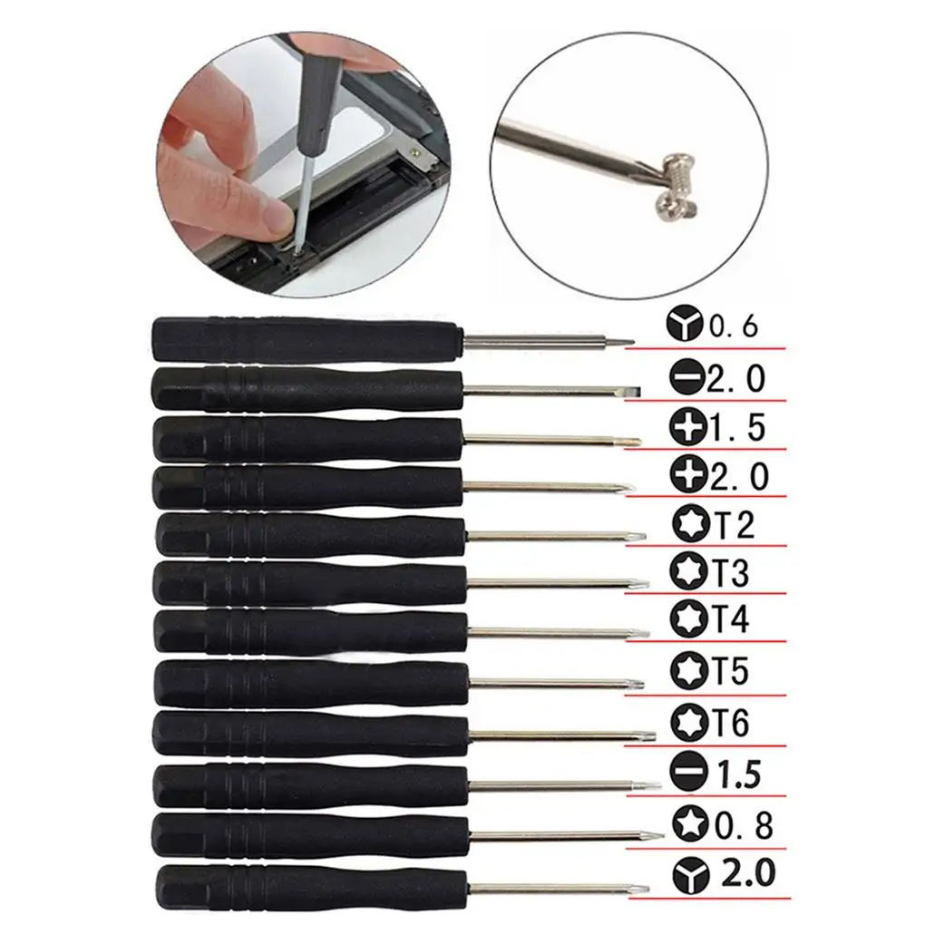 12 Pieces Screwdriver Set Multi-Functional Multi-sizes Mini Screwdrivers Repairing Tools Smartphone Tablet Products