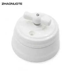 High Quality Home Improvement Ceramic Knob Switch Wall Lamp Electrical Switch EU Socket 110-250V