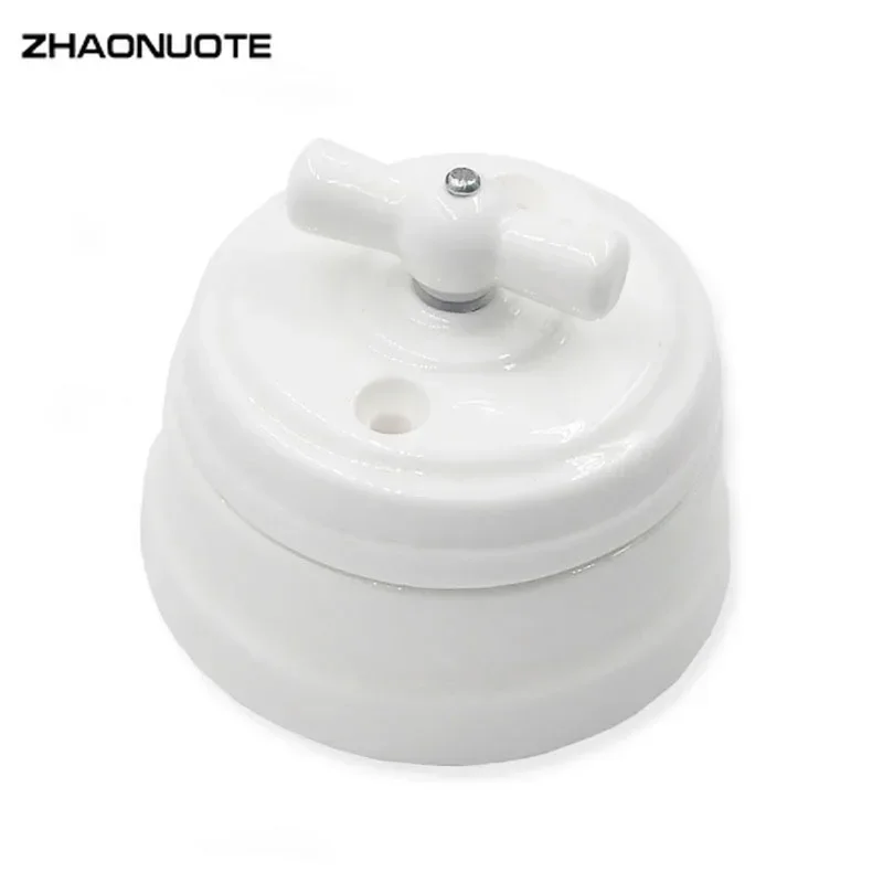 High Quality Home Improvement Ceramic Knob Switch Wall Lamp Electrical Switch EU Socket 110-250V