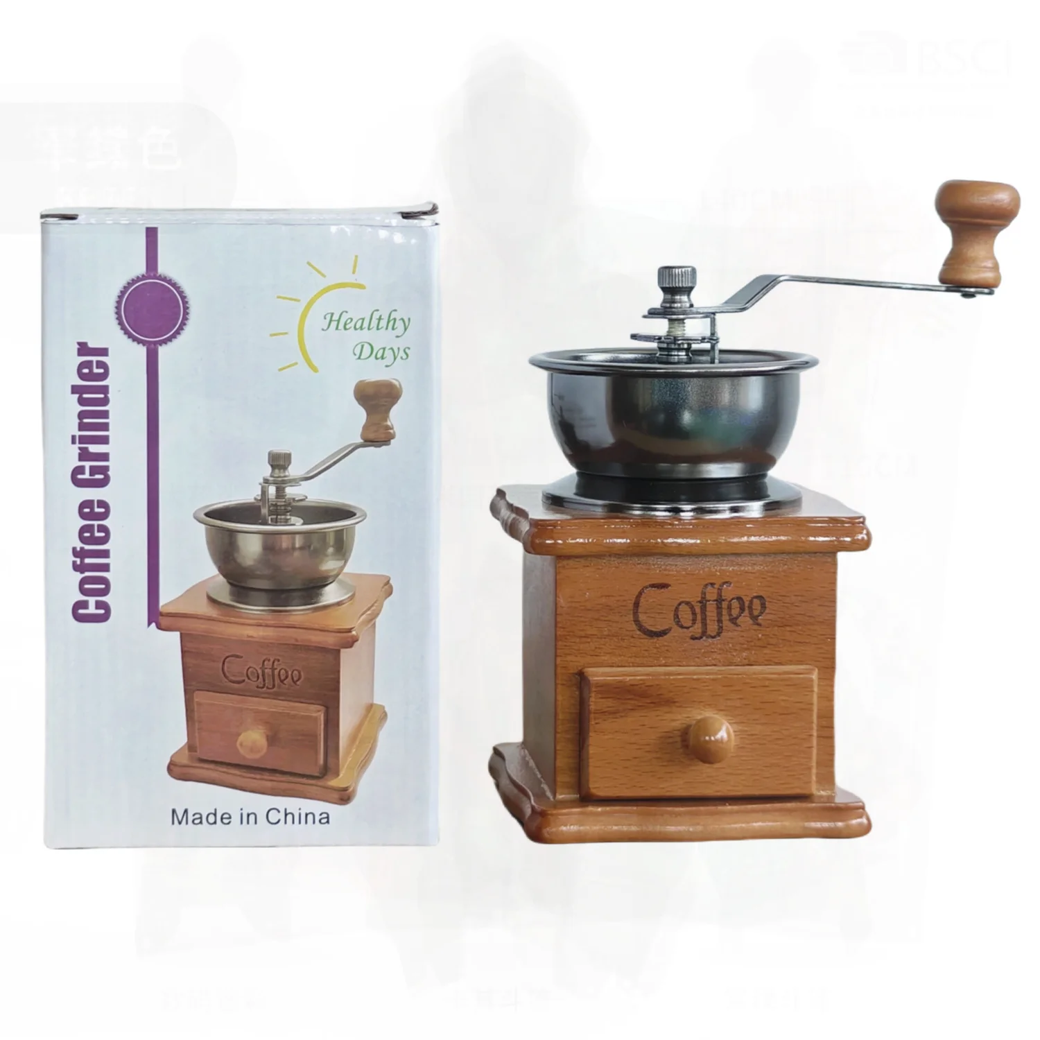 

Vintage Style Hand Grinder Coffee Bean Manual Grinder White Ceramic round Jar Pottery Hand Coffee Machine for Coffee Lovers