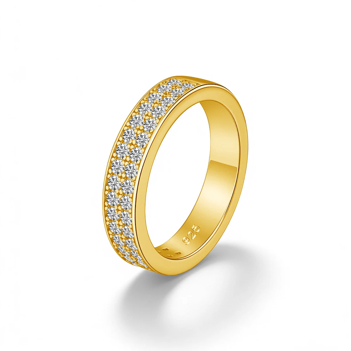 

Moissanite 925 Sterling Silver Gold Plated Eternal All Diamond Luxury High End Jewelry for Women Engagement Wedding Rings Gifts