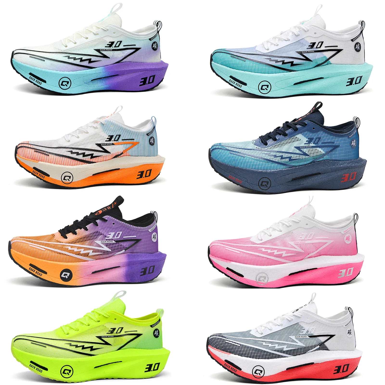 حذاء الجري على الطرق للرجال نعل خارجي EVA خفيف الوزن وجيد التهوية مع نعل مطاطي مقاوم للانزلاق ومقاوم للاهتراء للجنسين