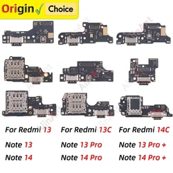 Bottom Dock USB Charging Board Connector Charger Port Flex Cable For Xiaomi Redmi Note 14 13 13C 14C 13R Pro Plus 4G 5G