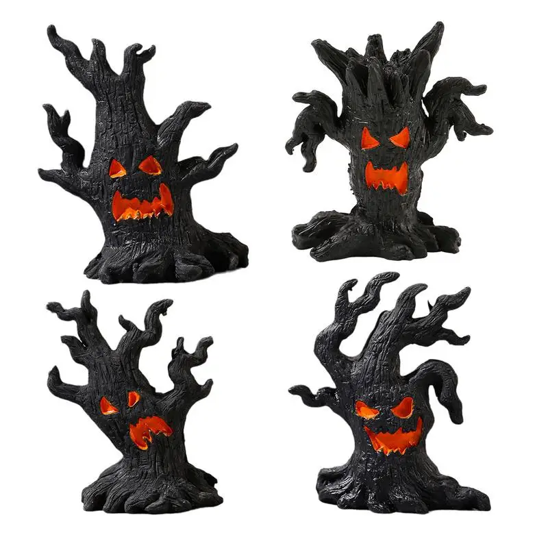 Halloween Scene Decorations Accessories Resin Crafts Spooky Realistic Halloween Tree Demon Statue Indoor Outdoor Decoration