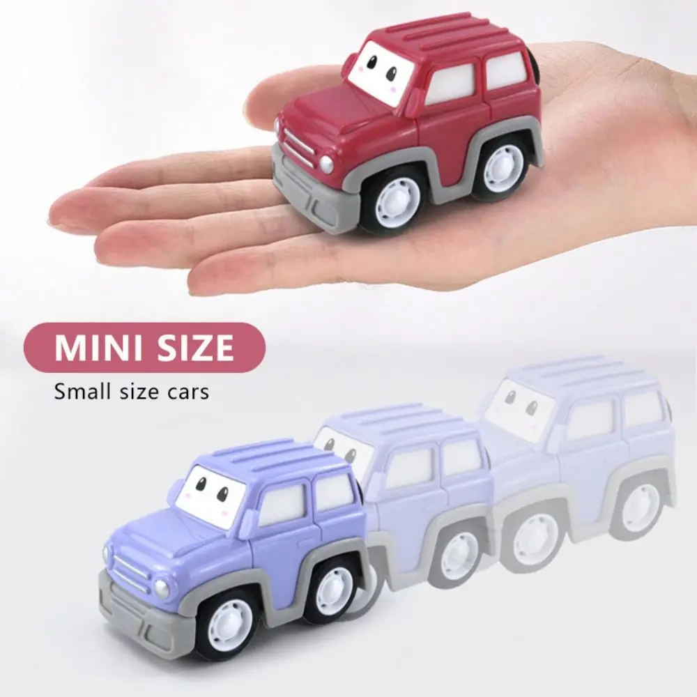 Children's Pull Back Toy Car Model 3 Color Q Version Simulation Off-Road Vehicle Inertial Car Kids Boy Birthday Gift Wholesale