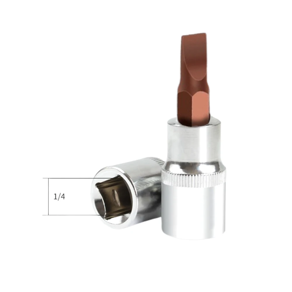 1pc FD Slotted Screwdriver Bits 1/4 Inch Shank Drive Socket Head Flat Head Slotted Tip Screwdriver Bits Hand Tools FD4 FD5.5 FD7 - Image 5