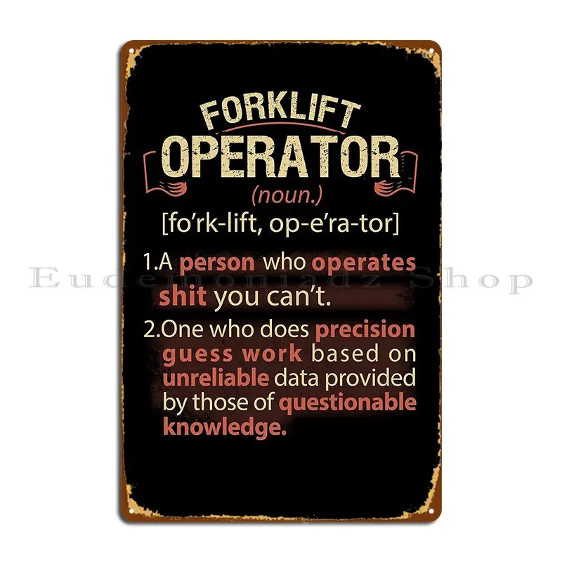 Forklift Operator Real American Definition Metal Sign Retro Customized Personalized Garage Retro Tin Sign Poster