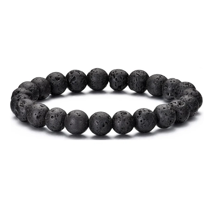 4 قطعة مجموعة 8 مللي متر الرجال عين النمر البركاني والأبيض الفيروز الحجر الطبيعي الخرز سوار طقم مجوهرات ل هدية عيد ميلاد