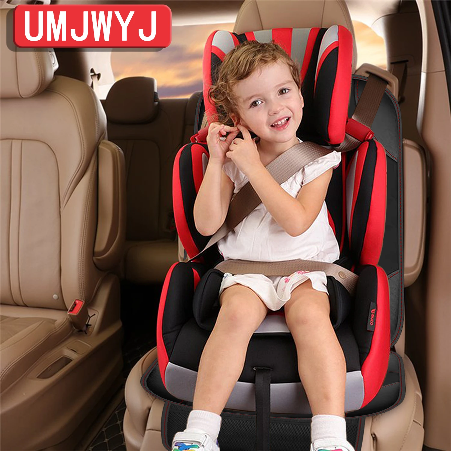 Autositzschutz, UMJWYJ 2er-Pack Autositzschutz für Kinderautositz – rutschfestes Basismaterial aus Silikagel mit großen Partikeln – Detail 6