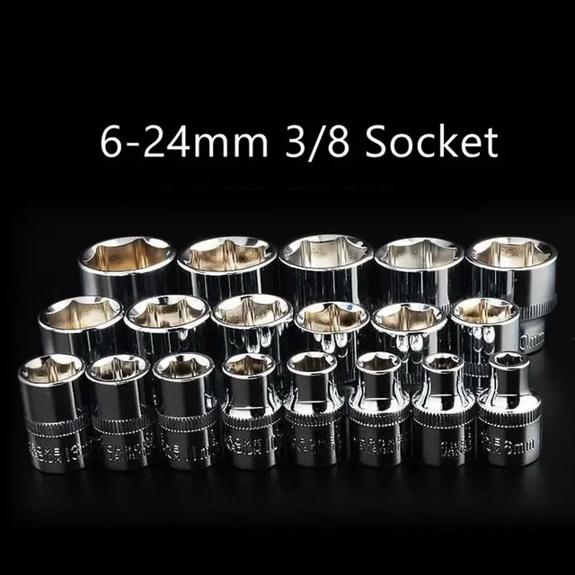 6-24mm 3/8 "napęd kwadratowy narzędzia do usuwania bitów do klucza nasadowego akcesoria do elektronarzędzi CRV klucz grzechotkowy nakrętka