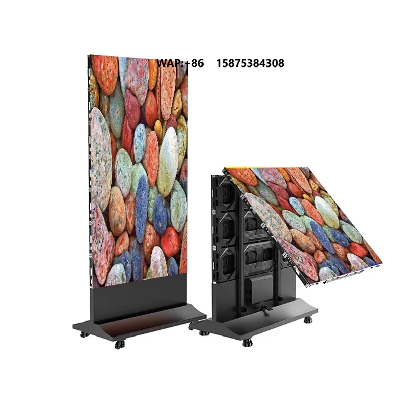 P2.5 Indoor Folding LED Poster Advertising Screen Movable Splicing Split Screen Display Electronic Advertising Machine
