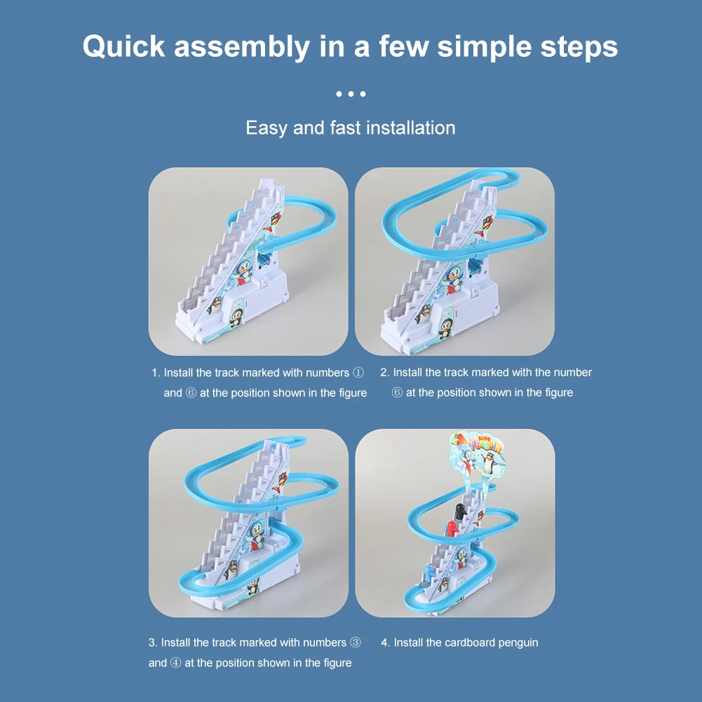 Montage Ontwerp Dieren Trap Klimmen Speelgoed Elektrisch Spoorglijbaan Speelgoed Vroeg Onderwijs Elektrisch Dinosaurus Trap Speelgoed voor Jongens Meisjes