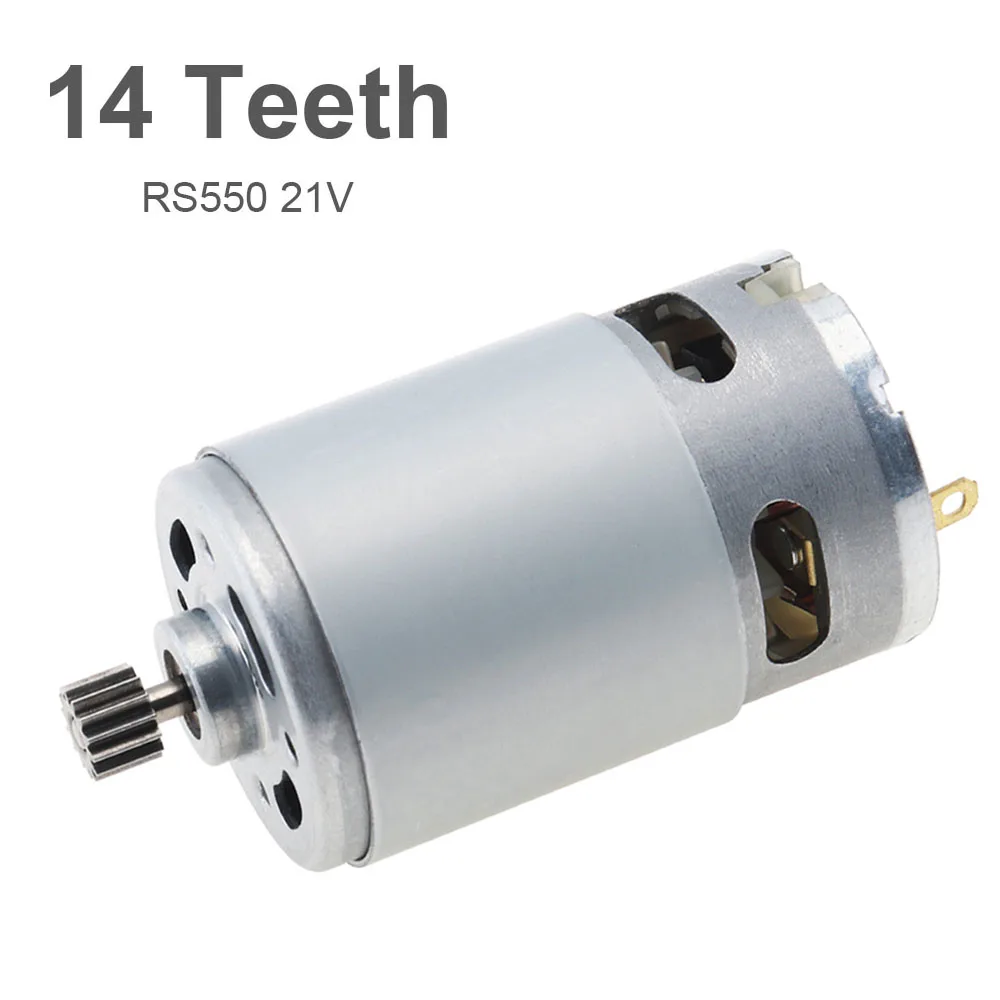 RS550 DC Motor 21V 25000RPM Electric Saw Micro Motor for Reciprocating Saw / Electric Drill with 8.2mm 14Teeth Gear