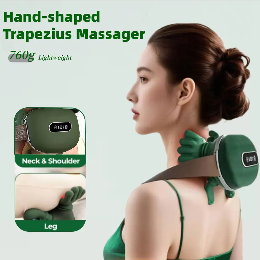 Masseur bionique pour le cou et les épaules, sans fil, avec affichage numérique, pétrissage 4D, 3 niveaux de modes, châle de massage pour le cou, les cervicales, la taille et les jambes