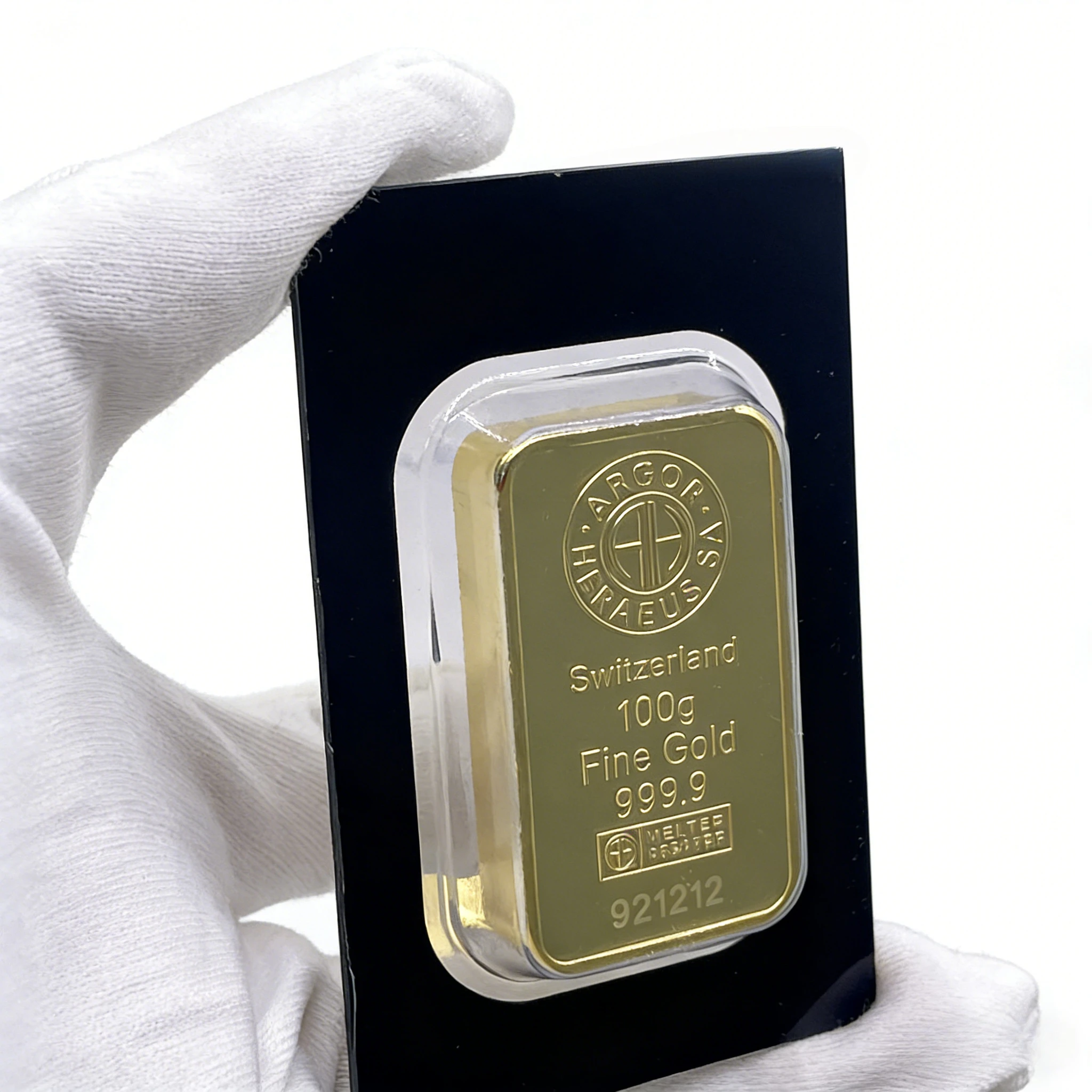 Barra de Oro Chapada en Oro de 24k APMEX Suiza de 1 oz, Núcleo de Cobre, Número de Serie Independiente, Empaque Sellado, Artículo Coleccionable, Decoración para el Hogar