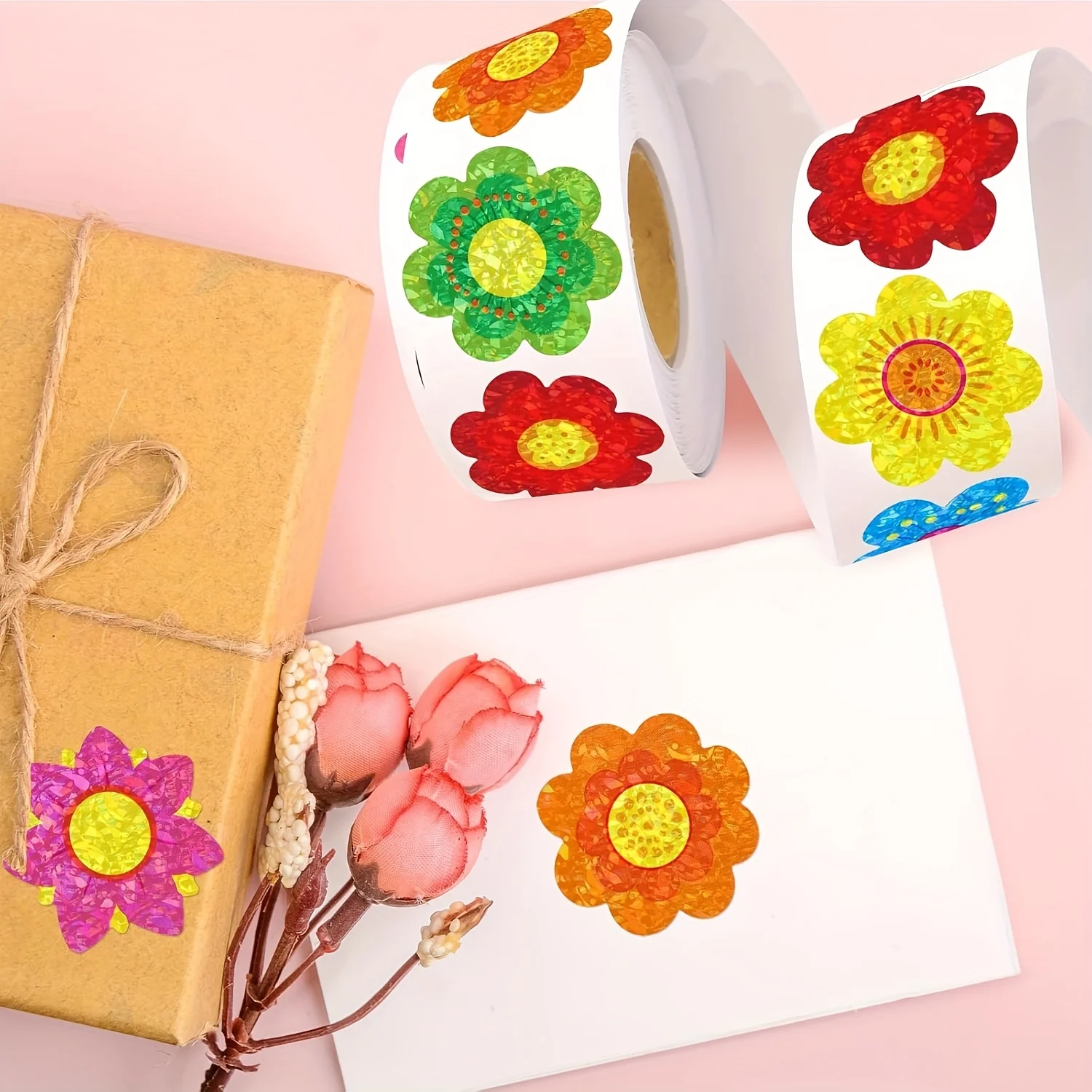 500pcs Glittering Floral Pattern Sticker Christmas Gifts Decoration Label for Encouragement Stationery Stickers