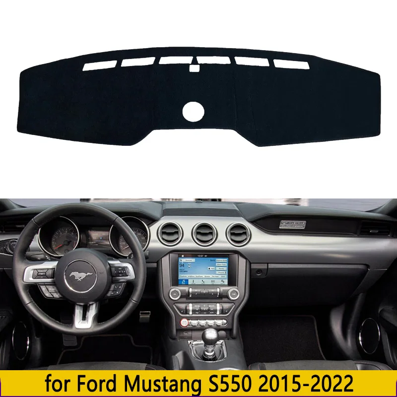 Car Dashboard Mat for Ford Mustang S550 2015-2022 Dash Board Cover Sunshade Mats Anti-slip Pad Carpet Dashmat Protect Auto