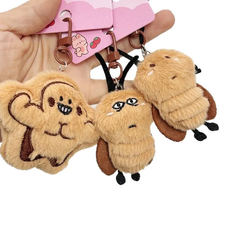 Nouveau drôle cafard en peluche porte-clés réaliste mais mignon sac voiture porte-clés unisexe Anti-perte sac à dos charme Kawaii cadeau porte-clés