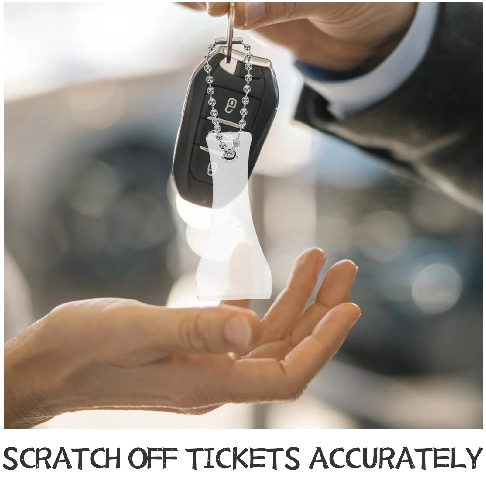 20Pcs Keychain Plastic Lotto Ticket Scratcher Tools Portable Scratch Off Card Scraper for Scratch Games Label Scratcher