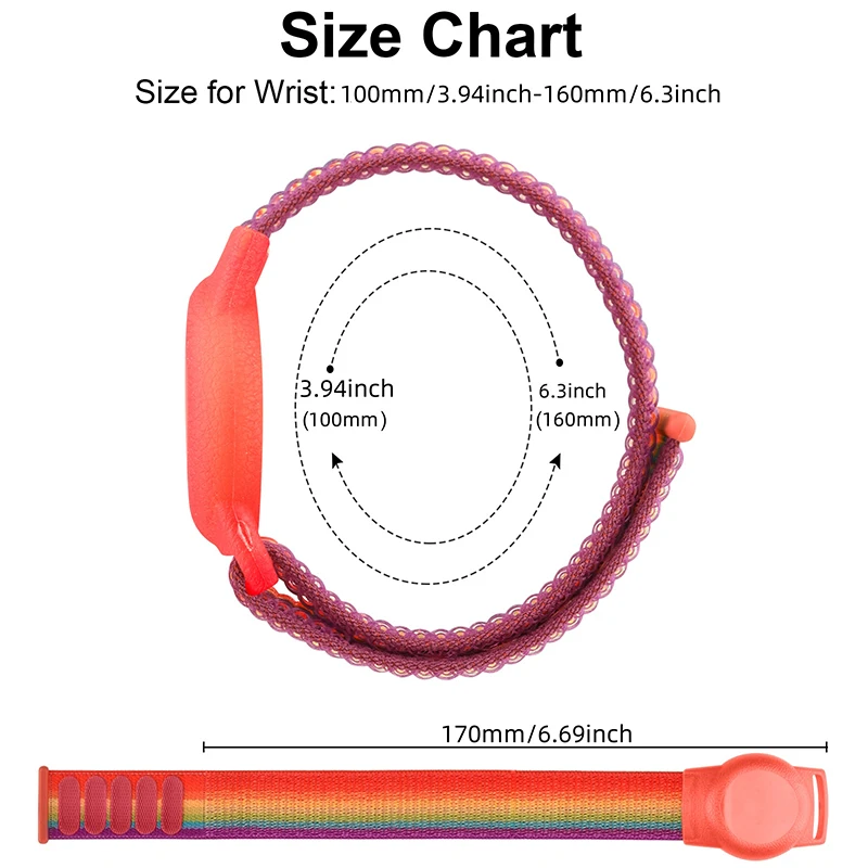 สายรัดข้อมือเด็กแบบ TPU ลายการ์ตูน สายไนลอนยืดหยุ่น กันน้ำ ปรับได้ ใช้แทนสายรัดข้อมือเด็ก สำหรับอุปกรณ์ติดตาม AirTag