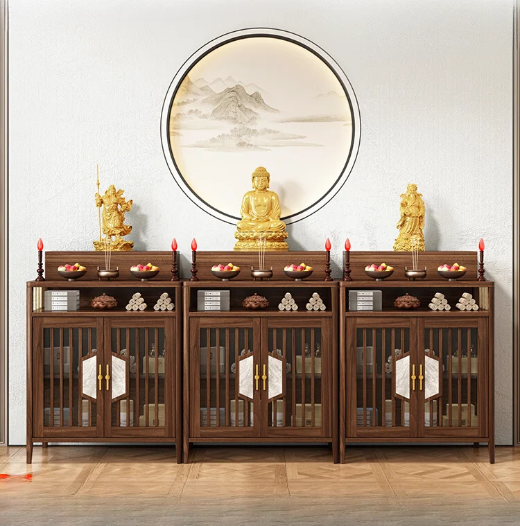 Solid wood  Buddhist platform  Buddhist hall rural living room hall cabinet incense bar  new Chinese style worship incense table