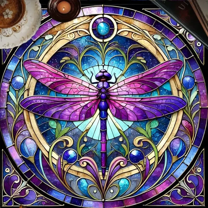 Purple Astrology Starry Sky Tarot Tablecloth 12 Constellations Zodiac Gold Dragonfly Flower Pattern For Divination Tarot Oracle