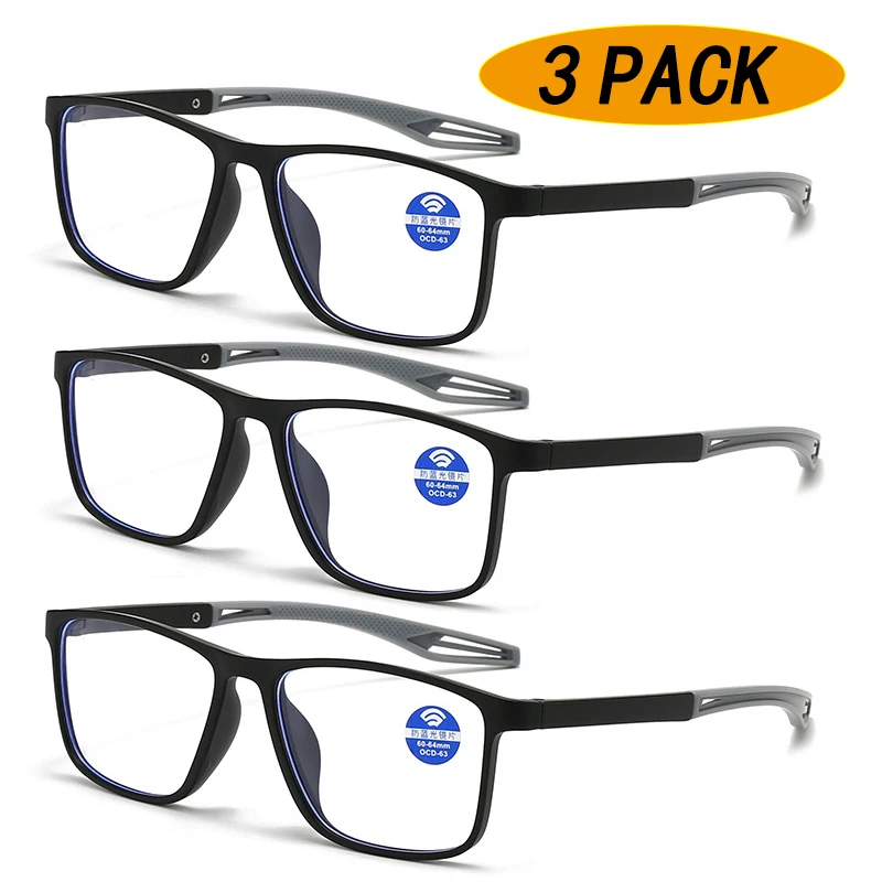 3 Pack New fashionable reading glasses for middle-aged and elderly people, ultra light, anti blue light, presbyopia glasses image 3