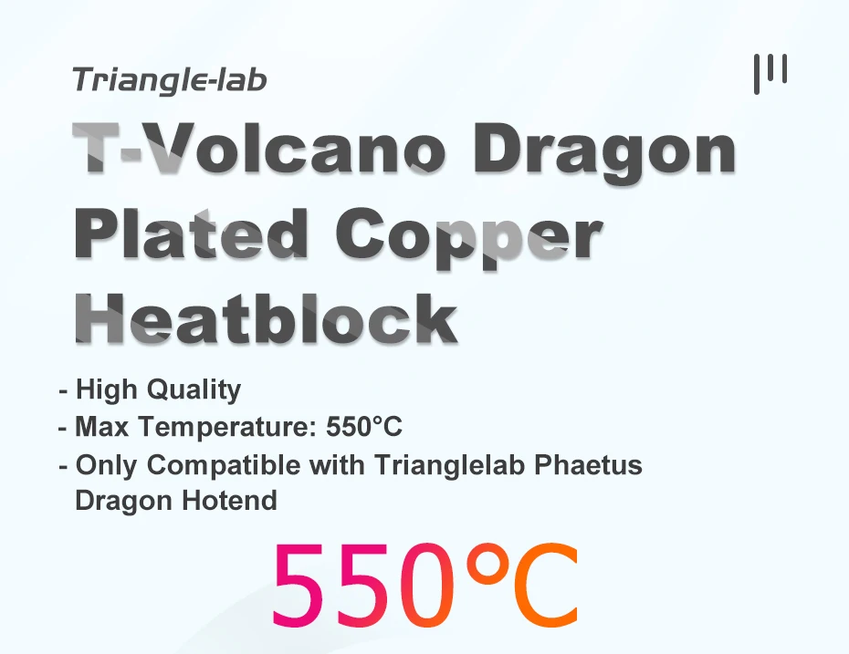 Trianglelab T-Volcano Dragon Verkupferter Heizblock Kompatibel mit Trianglelab und Phaet Dragon Hotend 3D-Drucker HEIZBLOCK – Detail 1