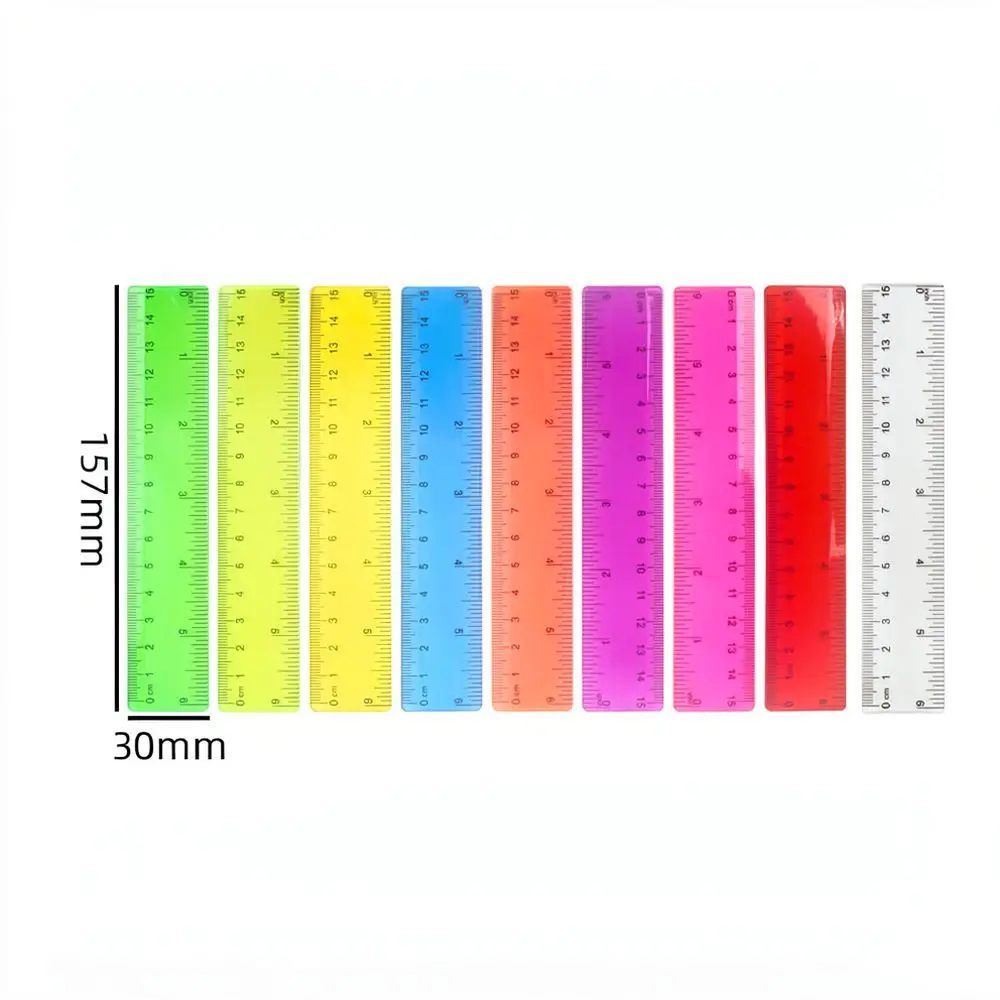 For Haiyuan Student Stationery 15cm Transparent Plastic Ruler Measuring Accessory For School Office Drawing Craft