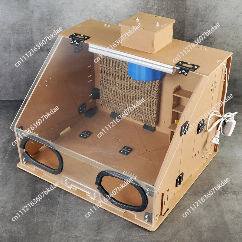 Model Figure Coloring Workbench, Closed Paint Exhaust Fan Exhaust Cabinet, Hobby Paint Finishing Booth for Handmade Painting
