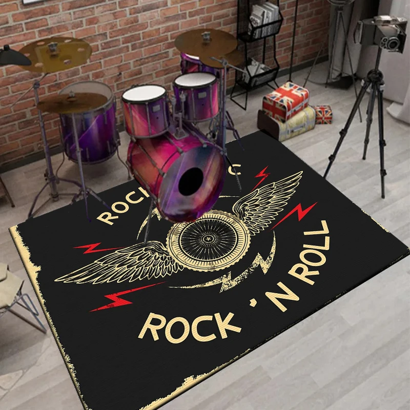 Drum Carpet, Electric Drum Mat Jazz Drum Soundproofing Electronic Area Carpet Mat Black Musical Instrument Home Decoration Rug
