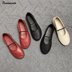 Star style Comfortable Soft Soles Women Dance Ballet Flats Fashion Leather Mary Janes Slip-on Loafers Female Walking Lazy Shoes