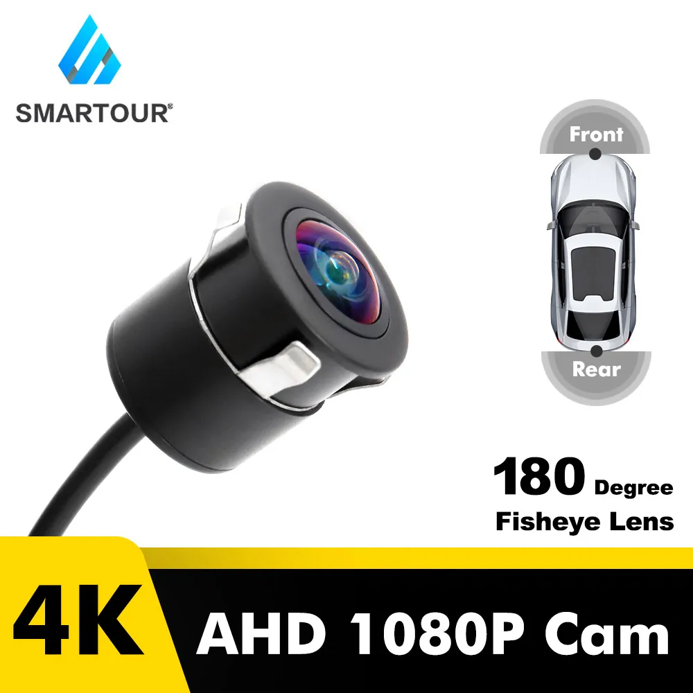 Smartour Samochodowa kamera cofania przednia i tylna Kamera parkowania AHD 1080P 180 stopni Szerokokątna wodoodporna kamera HD