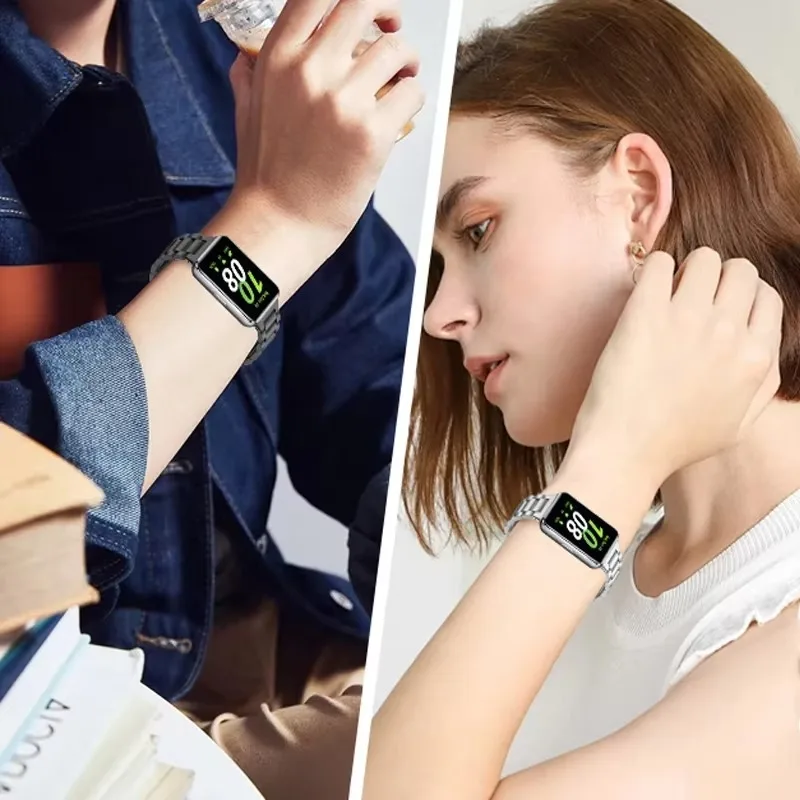Металлический ремешок из нержавеющей стали для Samsung Galaxy Fit 3, удобный дышащий браслет для Samsung Galaxy Fit 3, аксессуары Correa