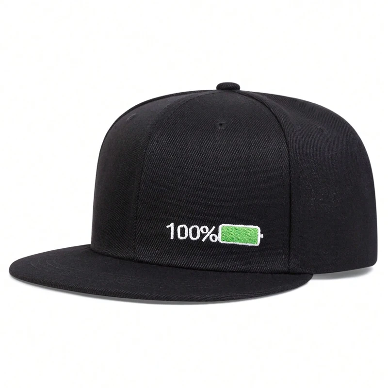 Unisex Battery Embroidery Hip-hop Hats Spring Autumn Outdoor Adjustable Casual Baseball Caps Sunscreen Hat