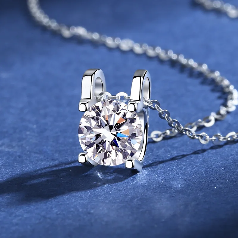 100% Real D Color Moissanite Pendant Necklace GRA Certificate for Women Wedding Bridal S925 Sterling Silver Fine Jewelry