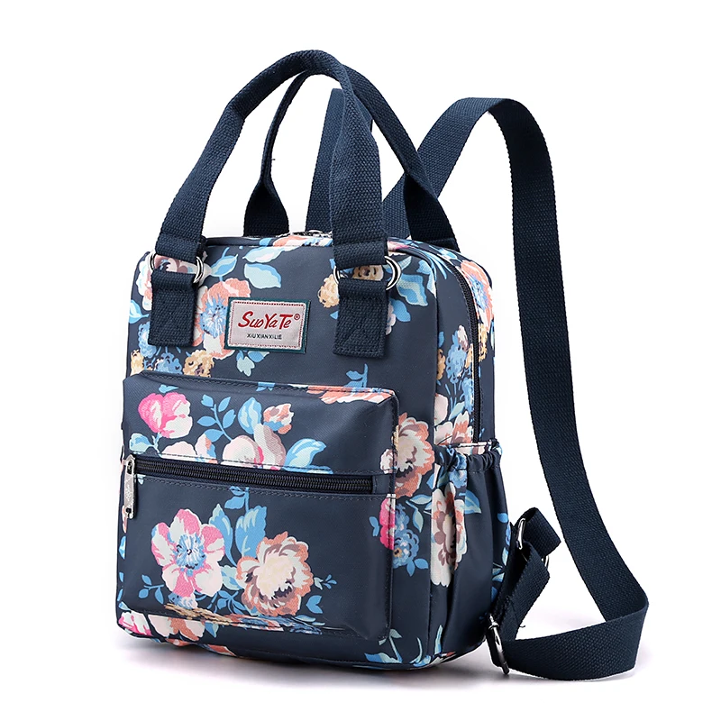 Fashion Floral Pattern Women Small Backpack High Quality Waterproof Fabric Shopping Backpack Pretty Style Girls Daypack SAC