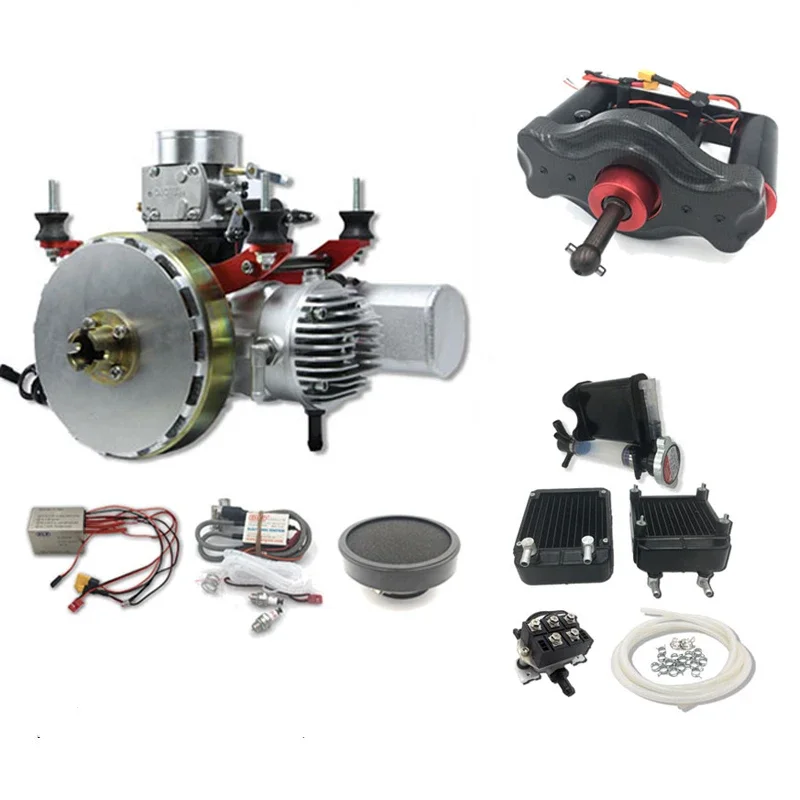 DLE120HD 120CC محرك الطائرة بدون طيار 7.2kw المبرد بالماء الهجين مولد الكهرباء محرك كهربائي عدة