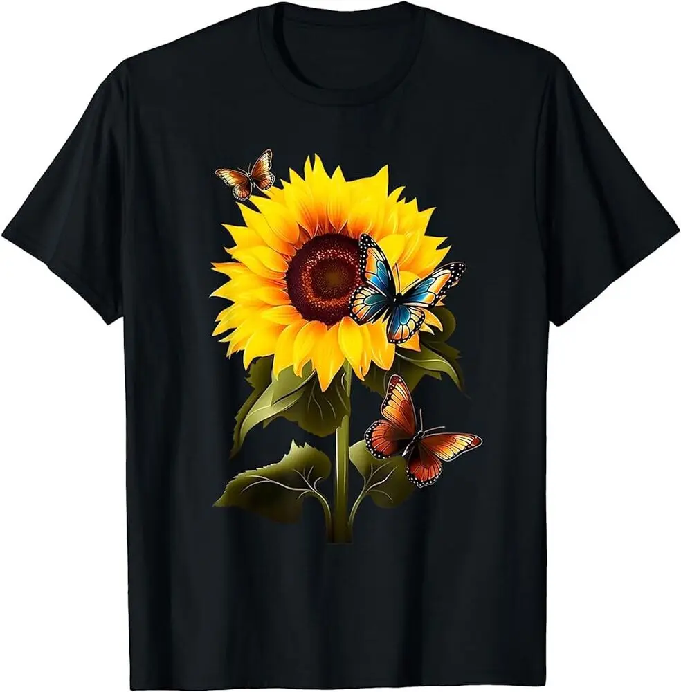 Sunflower Vintage Botanical Flower Women Graphic T-Shirt Unisex T-shirts Casual Cotton Luxury Brand Fashion Couple's Cloths