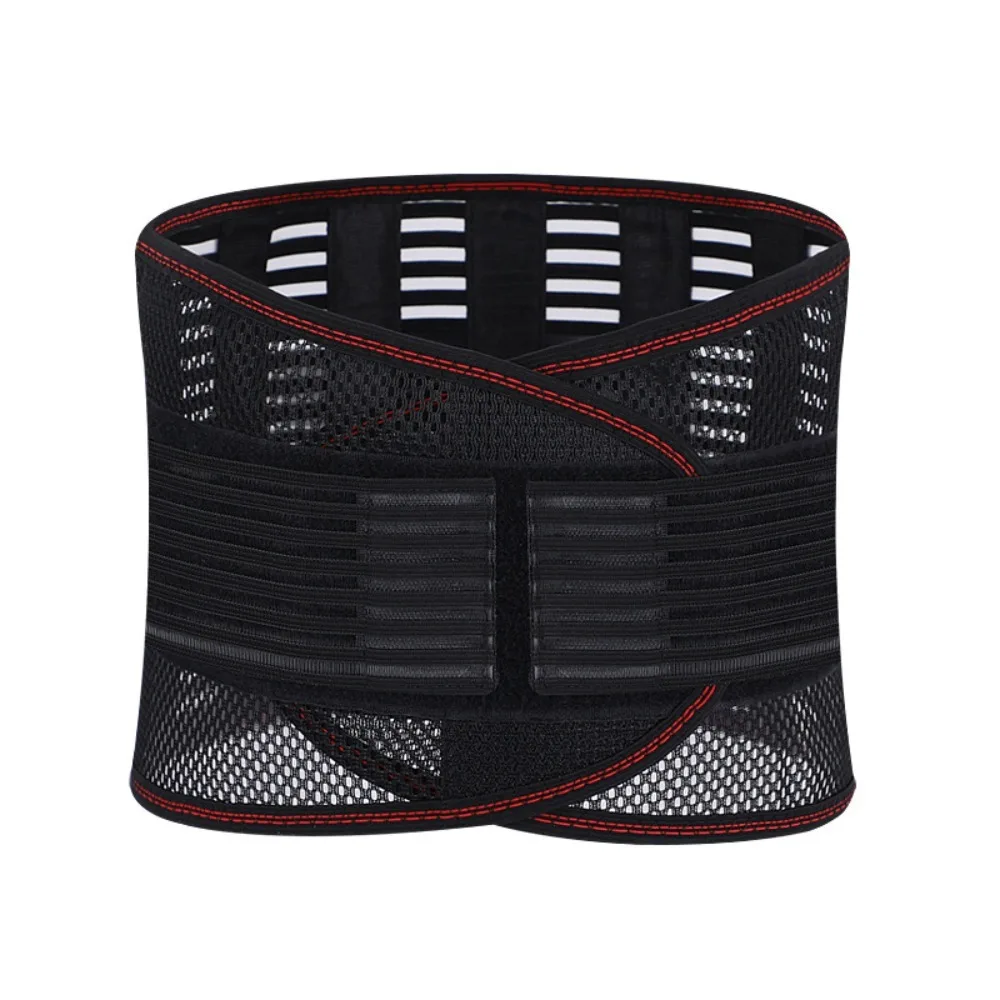 New Nylon Waist Trainer Belt Black Breathable Back Brace Adjustable Tight Support Lumbar Support Strap Spine Support